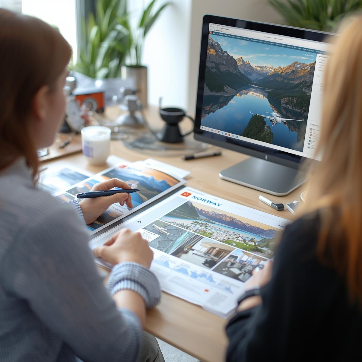 Fjellklatrere som erobrer fjelltoppen ved solnedgang